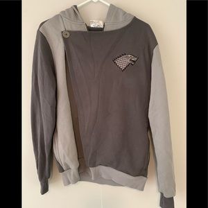 OFFICIAL GAME OF THRONES STARK ZIP BUTTON HOODIE MENS MEDIUM